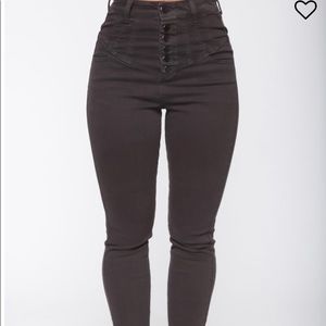 Size 0 fashion Nova charcoal high rise jeans